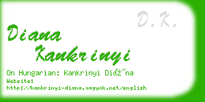 diana kankrinyi business card